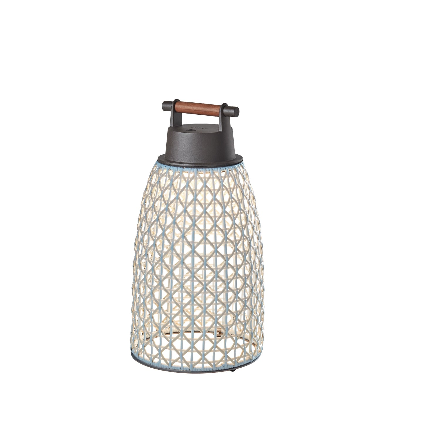 Lámpara portátil Nans M/41/R Outdoor de Bover con pantalla Beige y asa de madera