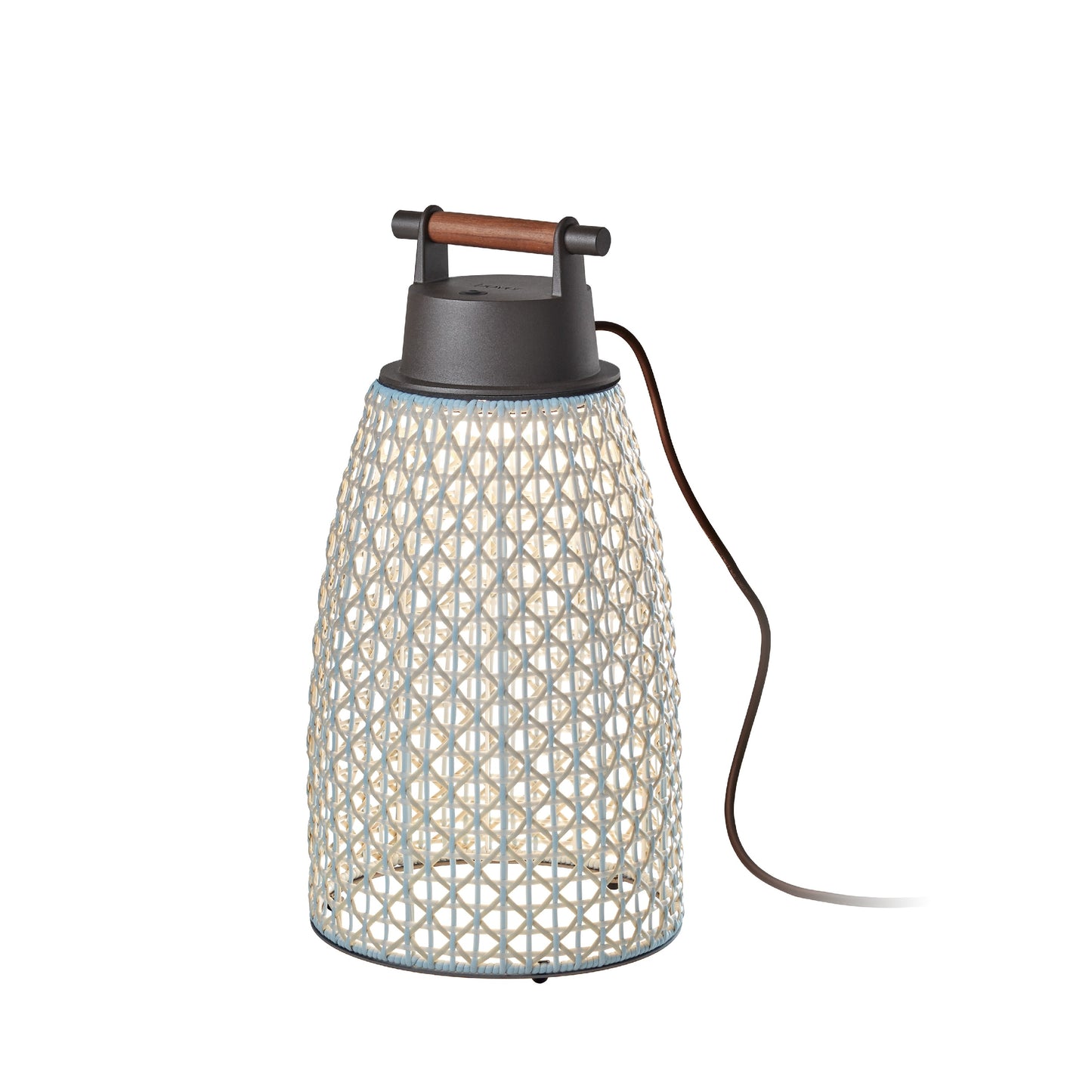 Lámpara de sobremesa Nans M/49 Outdoor de Bover con pantalla Beige tejida a mano