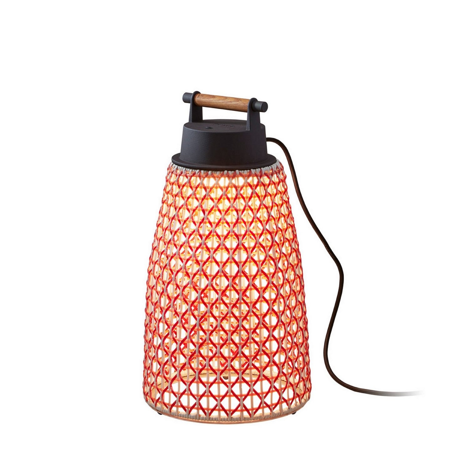 Lámpara de sobremesa Nans M/49 Outdoor de Bover con pantalla Roja tejida a mano