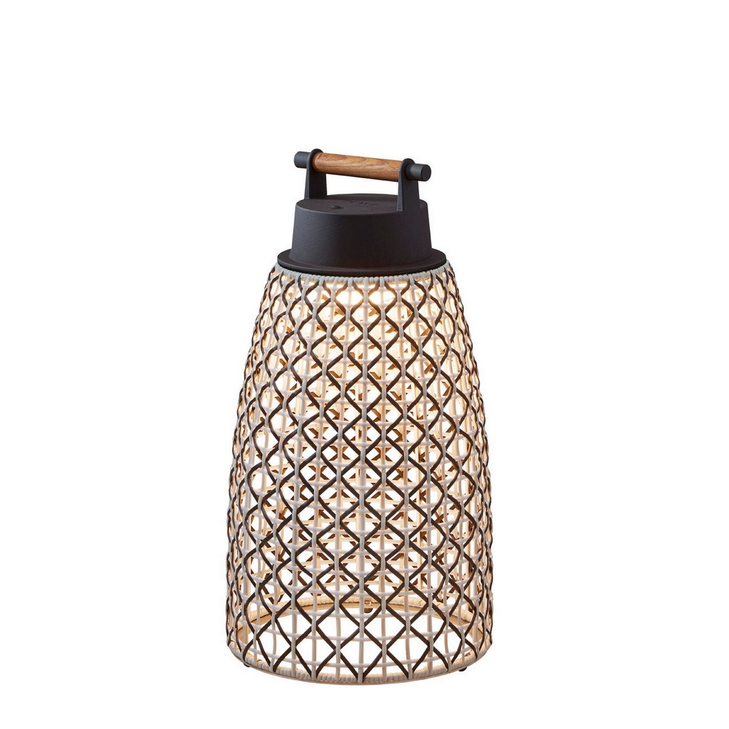 Lámpara portátil Nans M/49/R Outdoor de Bover con pantalla Marrón y asa de madera