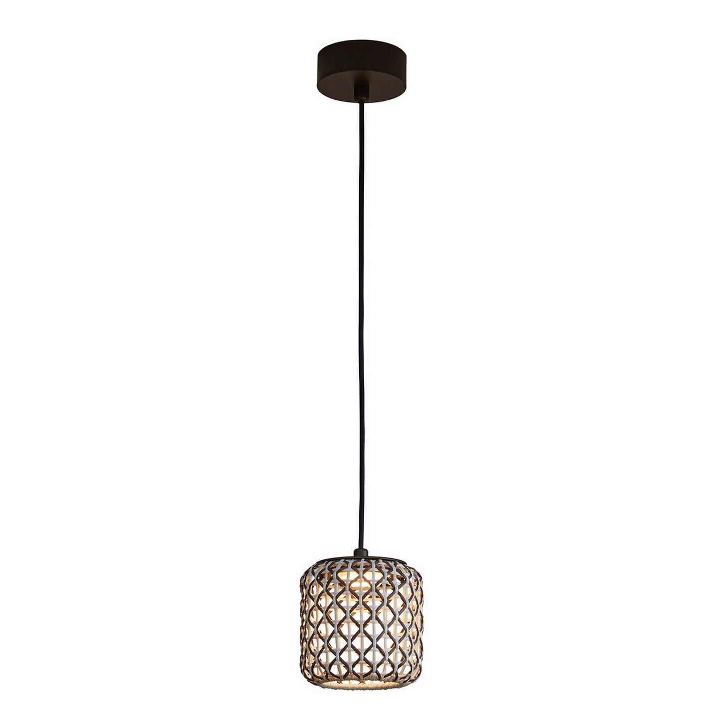 Lámpara colgante Nans S/16 Outdoor de Bover con pantalla Marrón tejida a mano