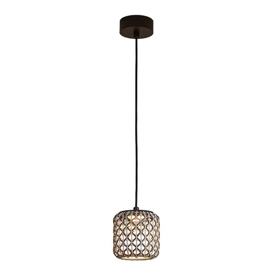 Lámpara colgante Nans S/16 Outdoor de Bover con pantalla Marrón tejida a mano