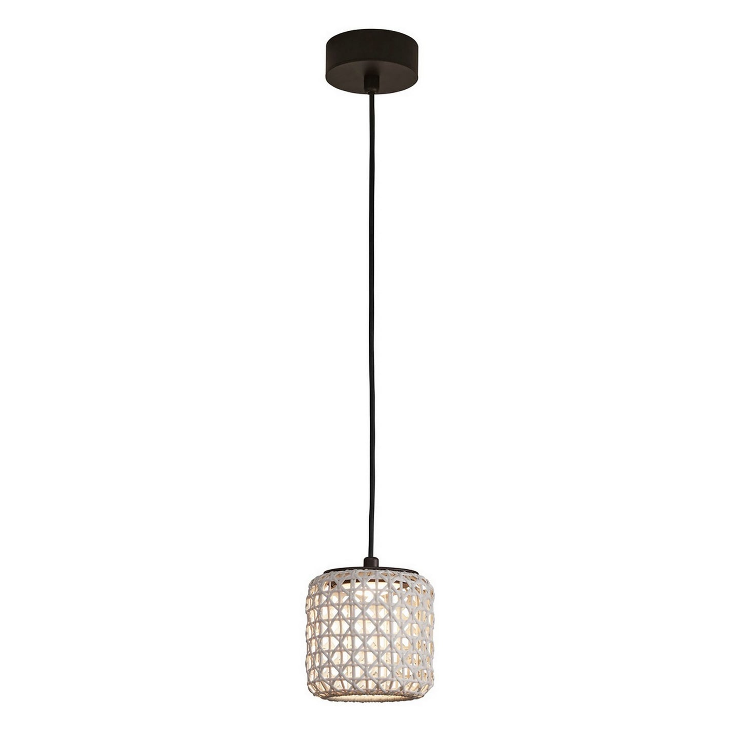 Lámpara colgante Nans S/16 Outdoor de Bover con pantalla Beige tejida a mano