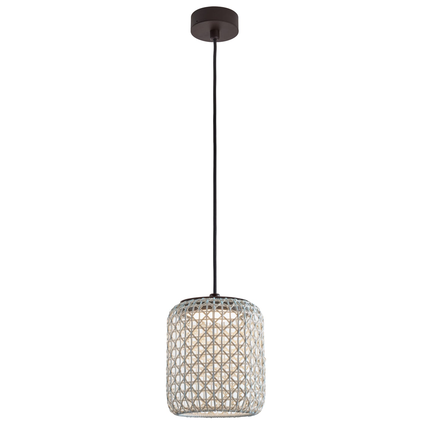 Lámpara colgante Nans S/21 Outdoor de Bover con pantalla Beige tejida a mano