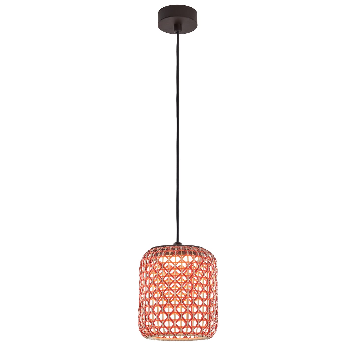 Lámpara colgante Nans S/21 Outdoor de Bover con pantalla Roja tejida a mano