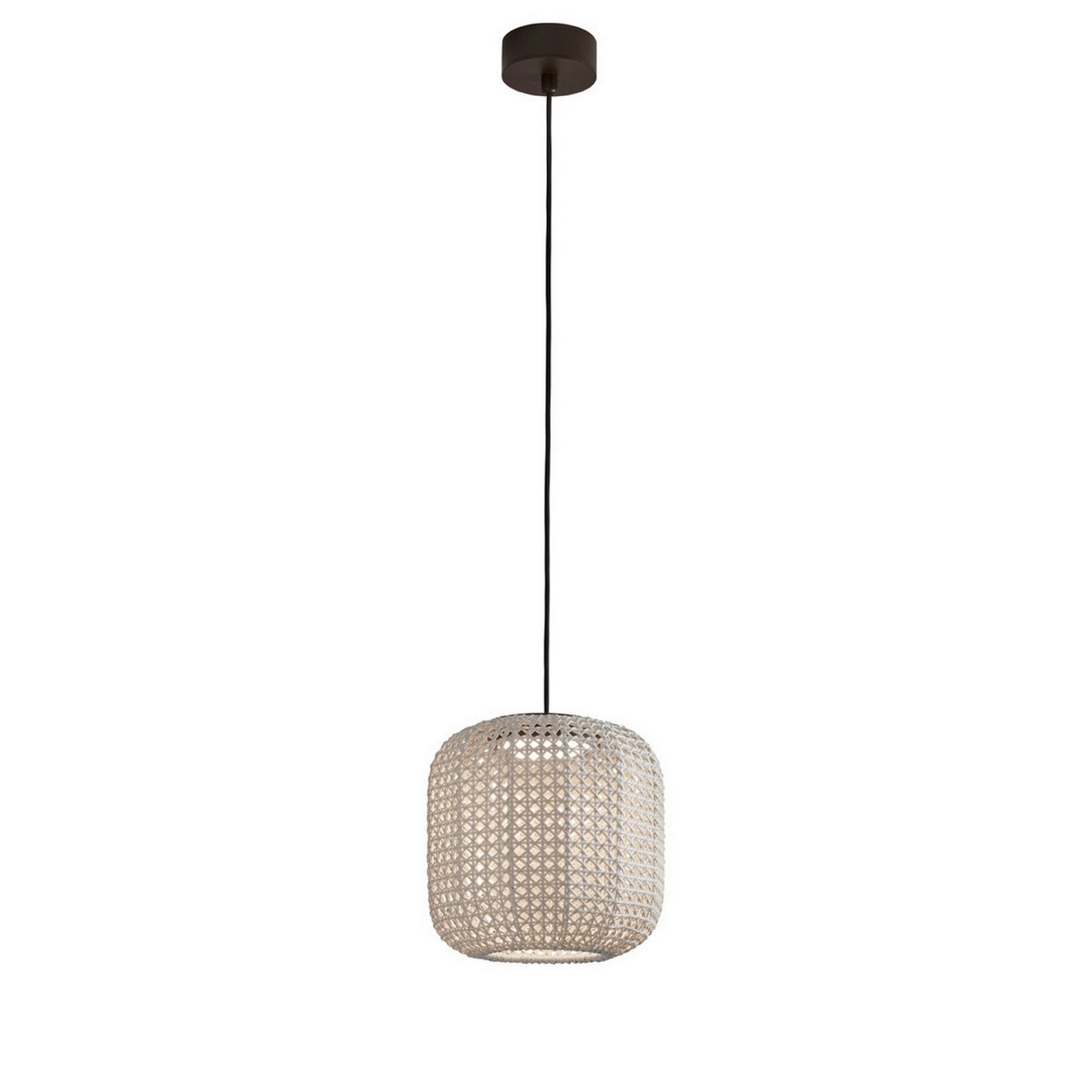 Lámpara colgante Nans S/31 Outdoor de Bover con pantalla Beige tejida a mano