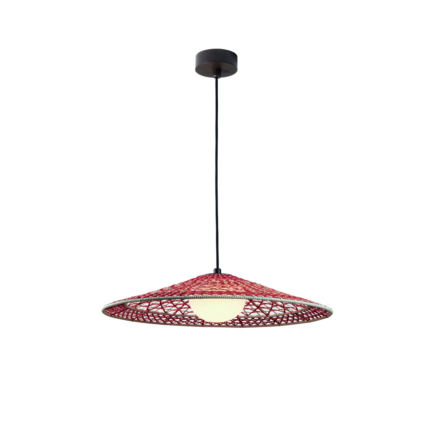 Lámpara colgante Nans S/55 Outdoor de Bover con pantalla Roja de 55 cm