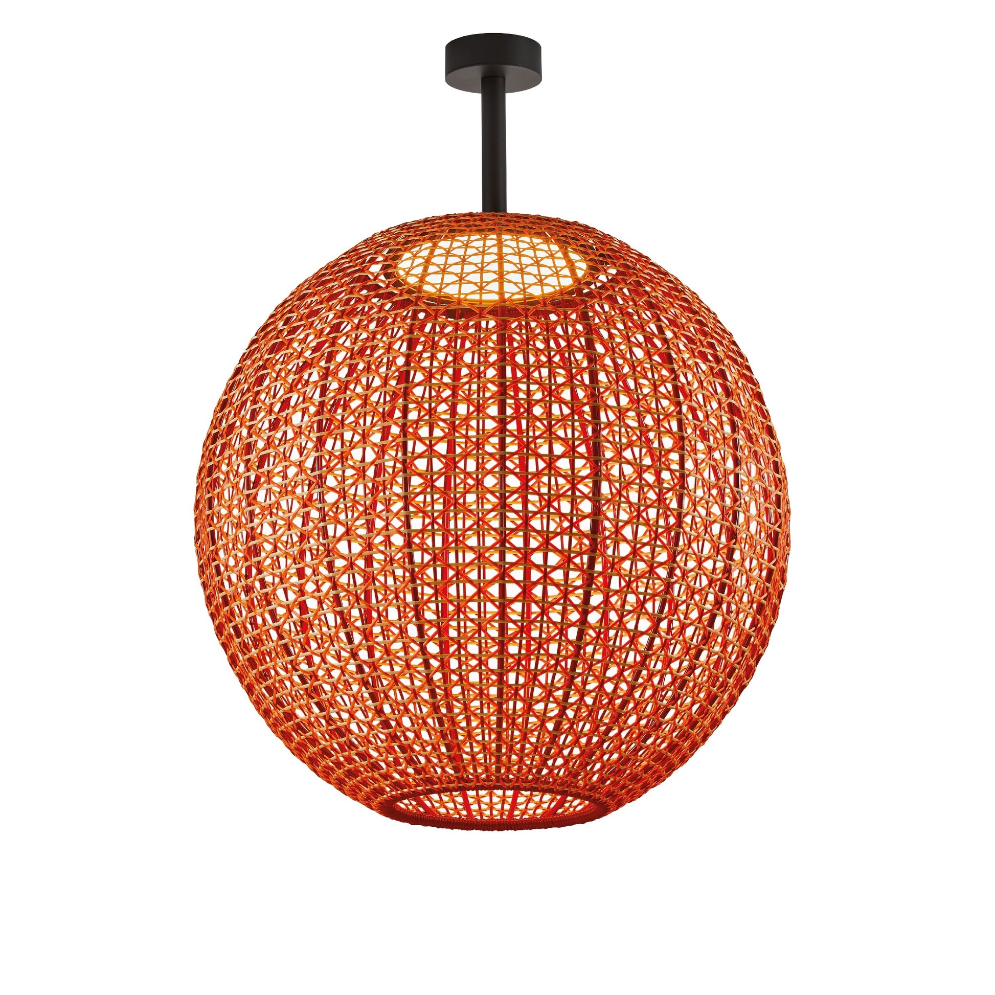 Plafón esférico Nans Sphere PF/60 Outdoor de Bover con pantalla Roja tejida a mano
