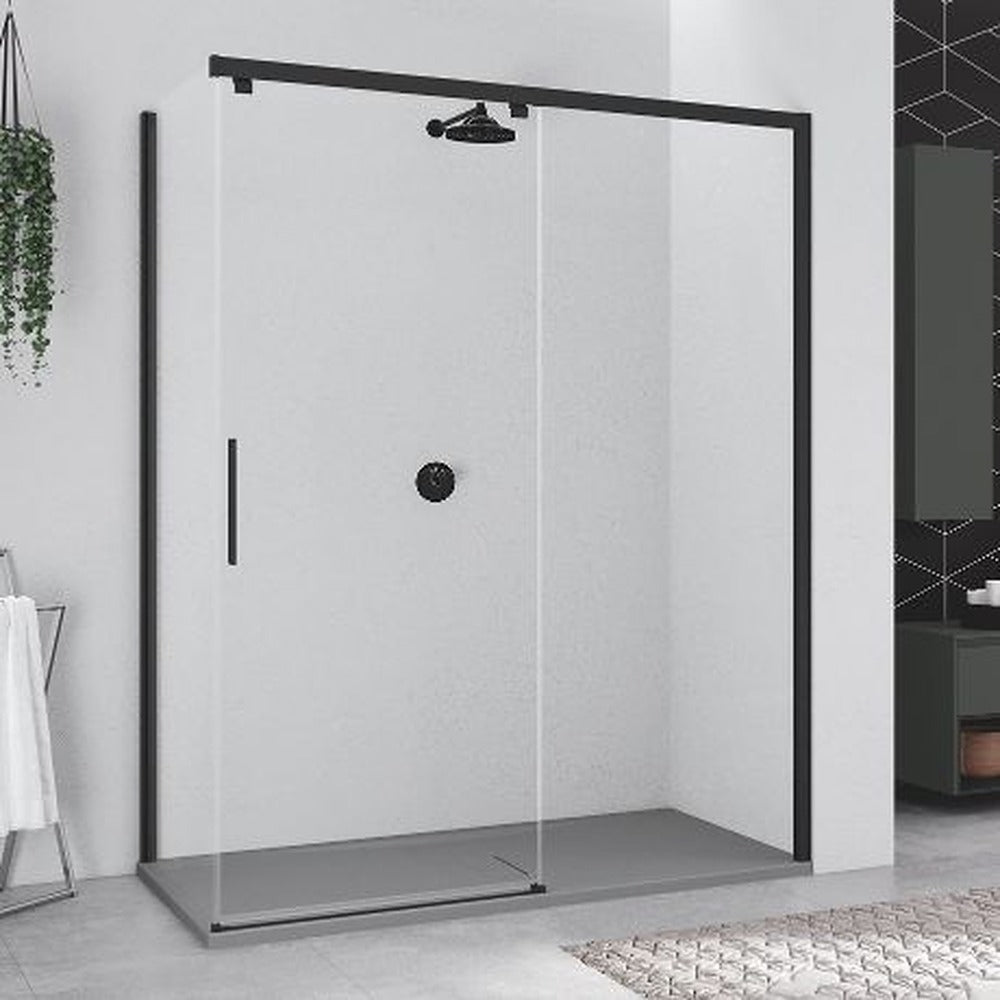 Mampara de ducha Novellini Kuadra 2.0 KUAD20PHFH en acabado silver abrillantado