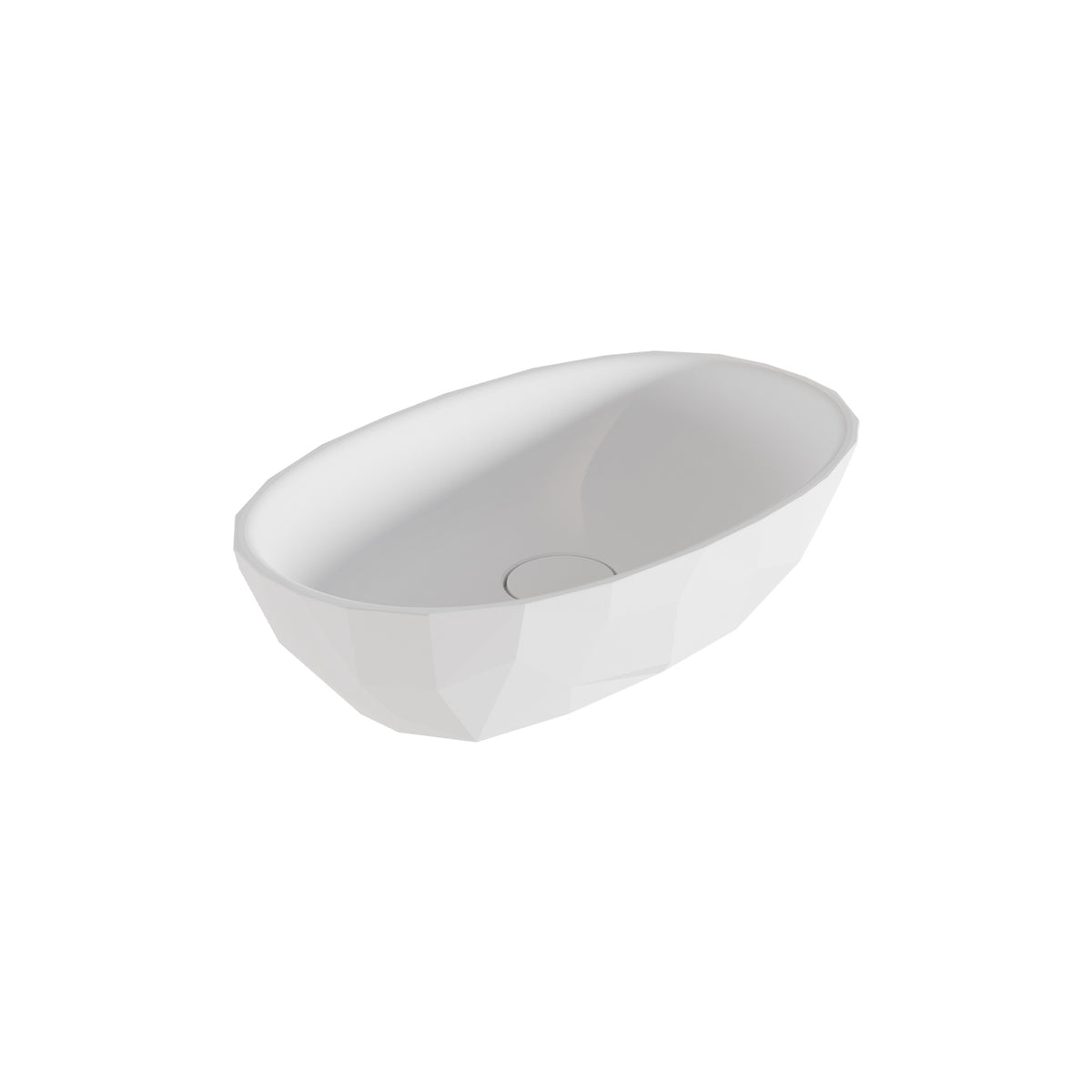 Lavabo Sobre Encimera FOSSIL NATURA SAIKO 56x37 cm | Mineral Composite Ultra-Slim Escultorico