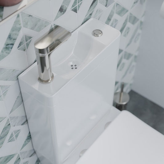 Inodoro 2 en 1 con Lavabo Integrado FOSSIL NATURA SQUARE | Cisterna Baja Eco Ahorro de Agua - Vista 2