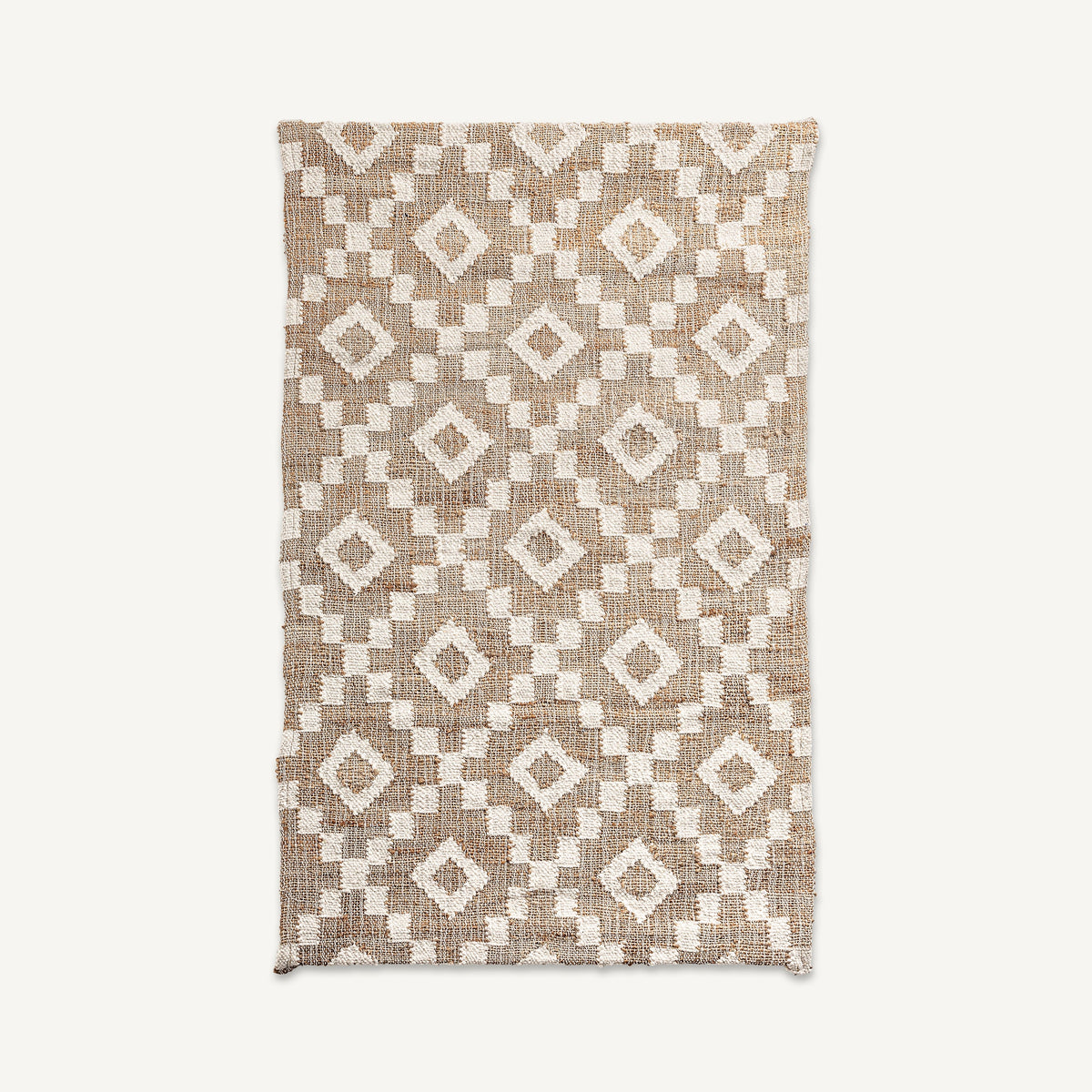 Panel decorativo Sami Vical madera de mango clara con algodón y yute, decoración boho de pared 150 cm