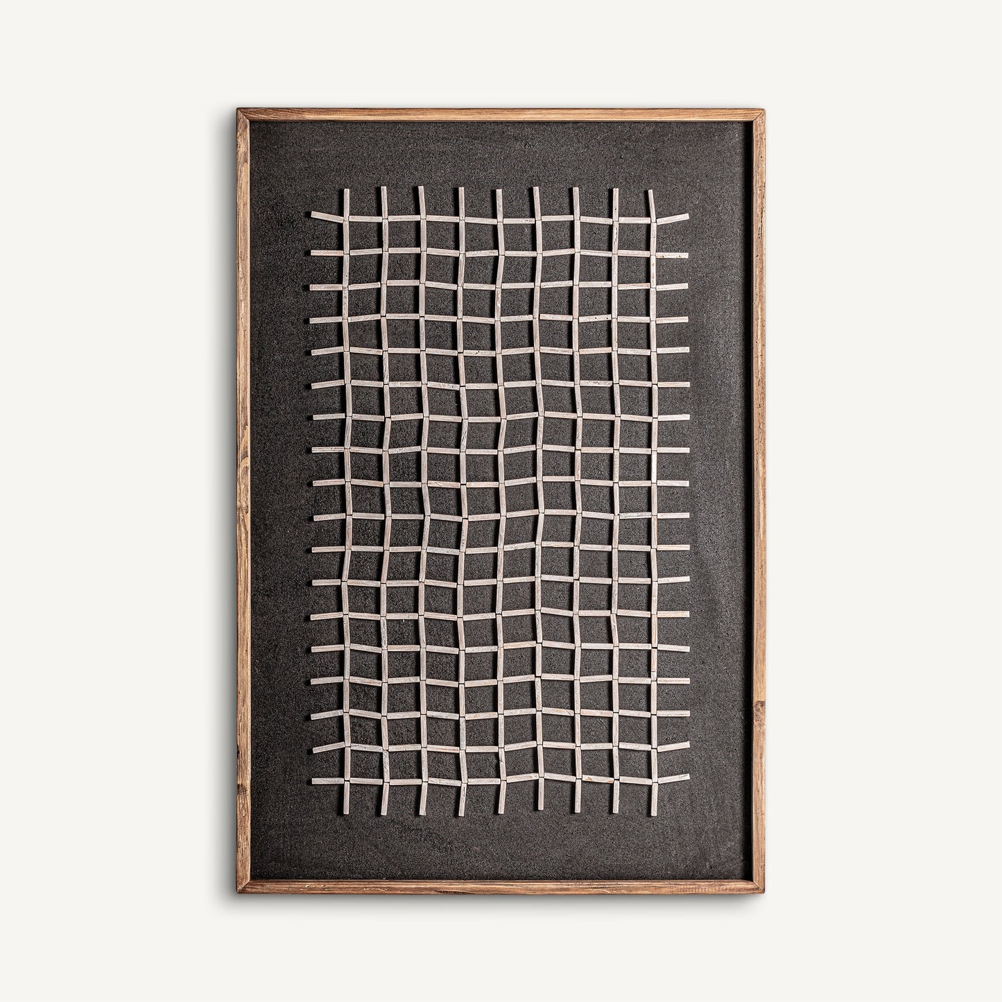 Panel decorativo Siegen Vical madera de pino reciclado tonos oscuros, decoración de pared minimalista 122 cm