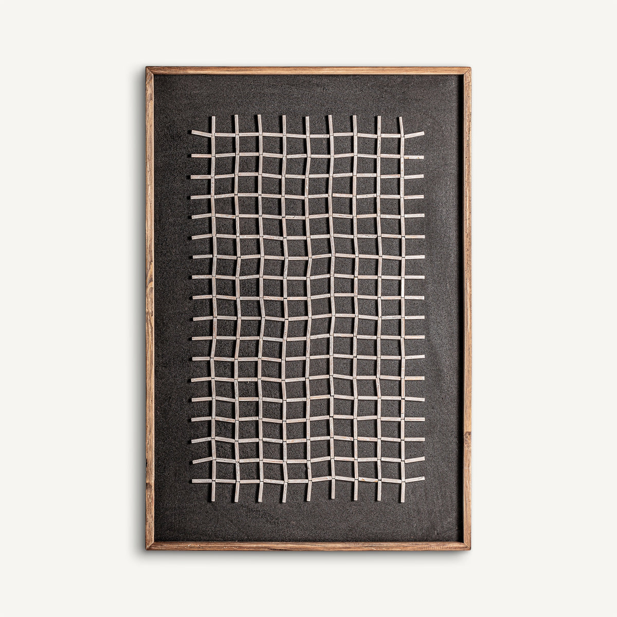 Panel decorativo Siegen Vical madera de pino reciclado tonos oscuros, decoración de pared minimalista 122 cm