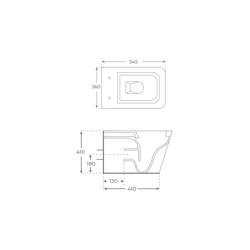 Plano de cotas del inodoro compacto Florencia