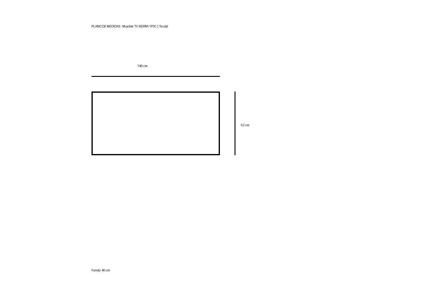 Plano de medidas Mueble TV SIERRA 1P3C | Teulat