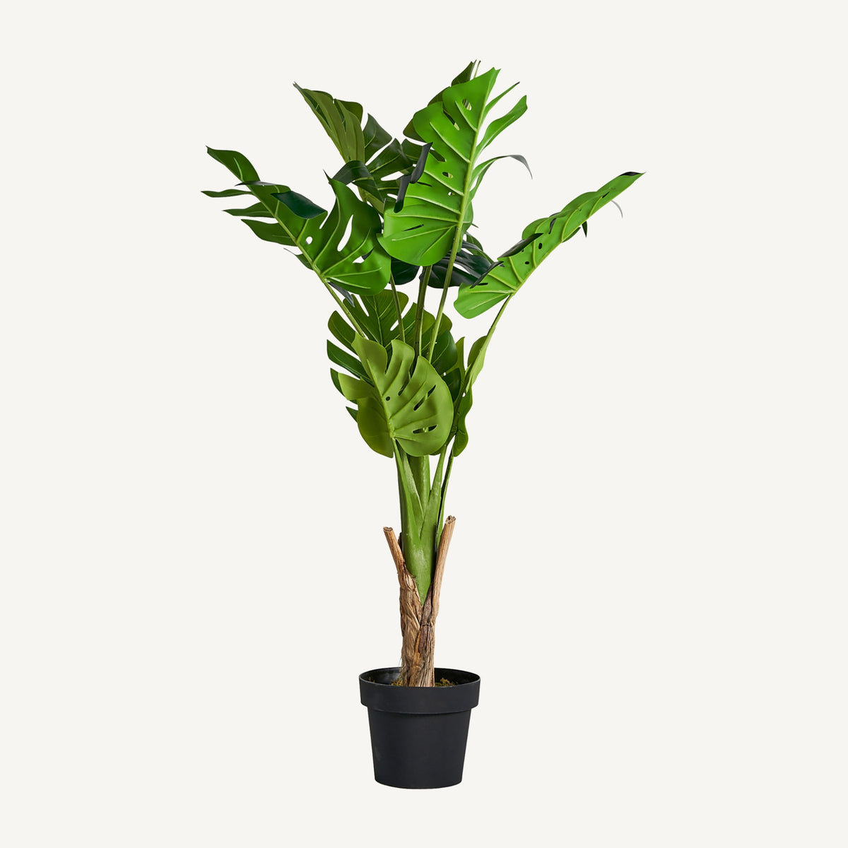 Planta artificial monstera Vical verde con maceta, hojas tropicales 128 cm