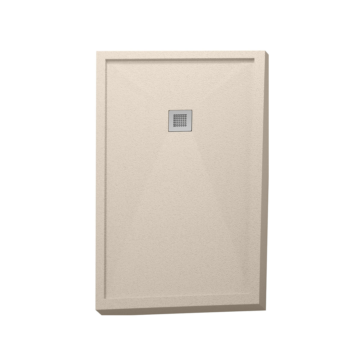 Plato de ducha avil Get Up & Design en acabado beige RAL 1013, de frente y completo