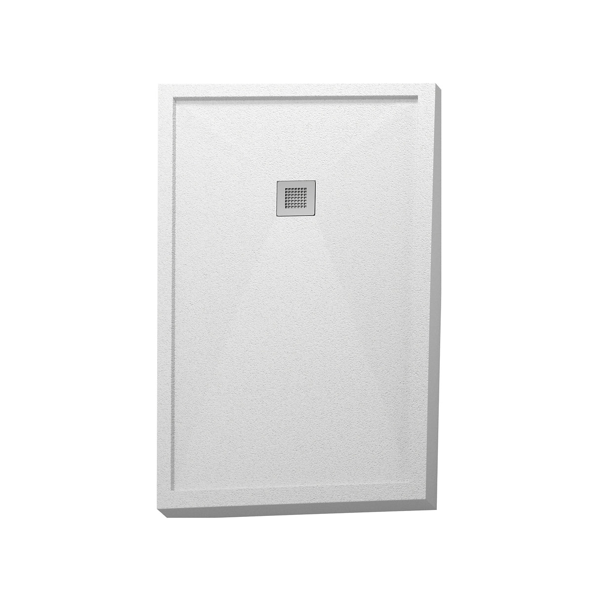 Plato de ducha avil Get Up & Design en acabado blanco RAL 9003, de frente y completo