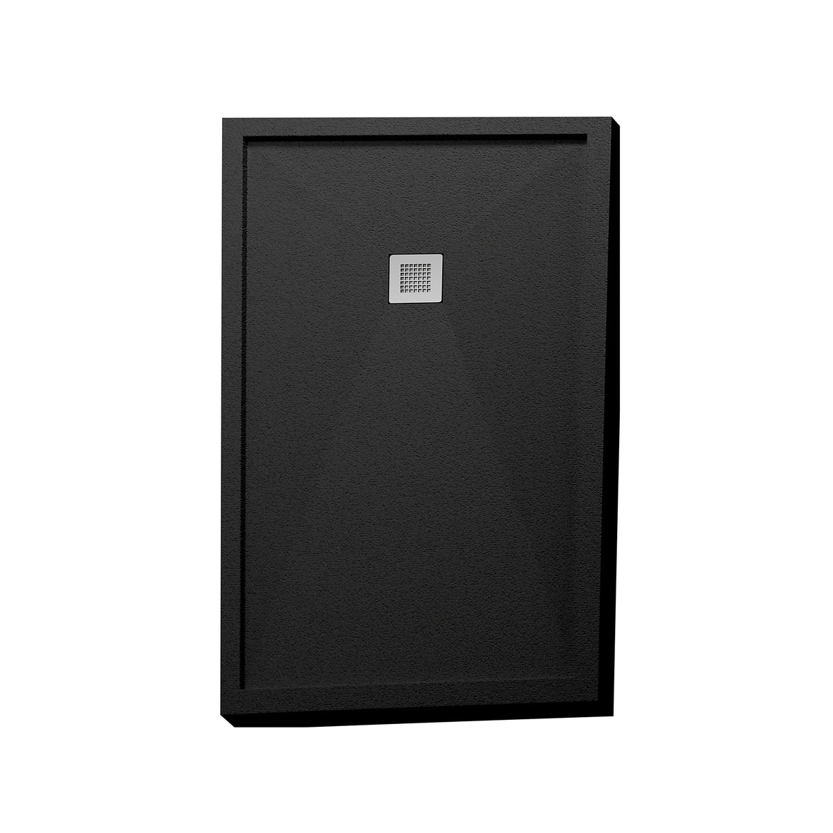 Plato de ducha avil Get Up & Design en acabado negro RAL 9005, de frente y completo