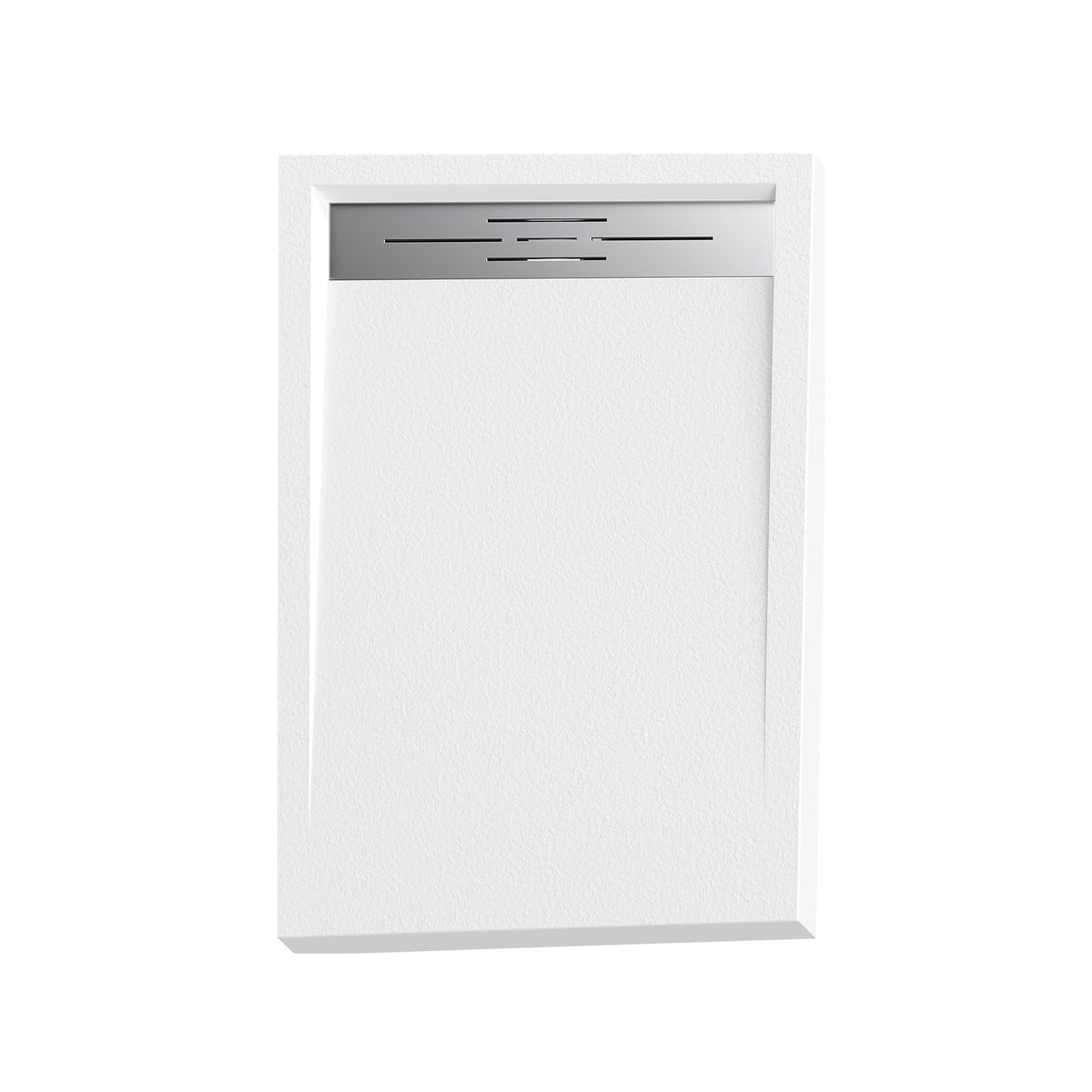 Plato de ducha marbell Get Up & Design en acabado blanco RAL 9003, de frente y completo