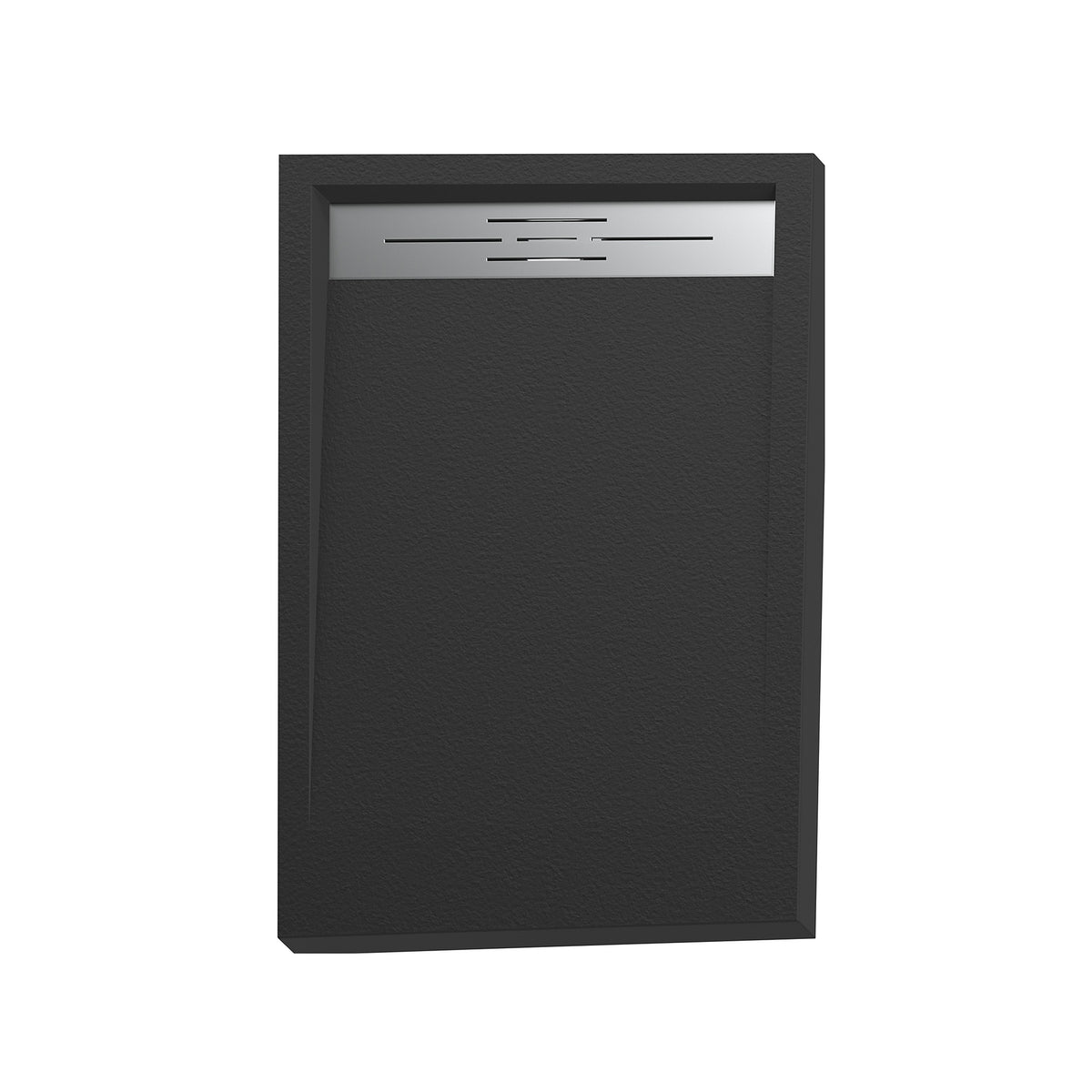 Plato de ducha marbell Get Up & Design en acabado negro RAL 9005, de frente y completo