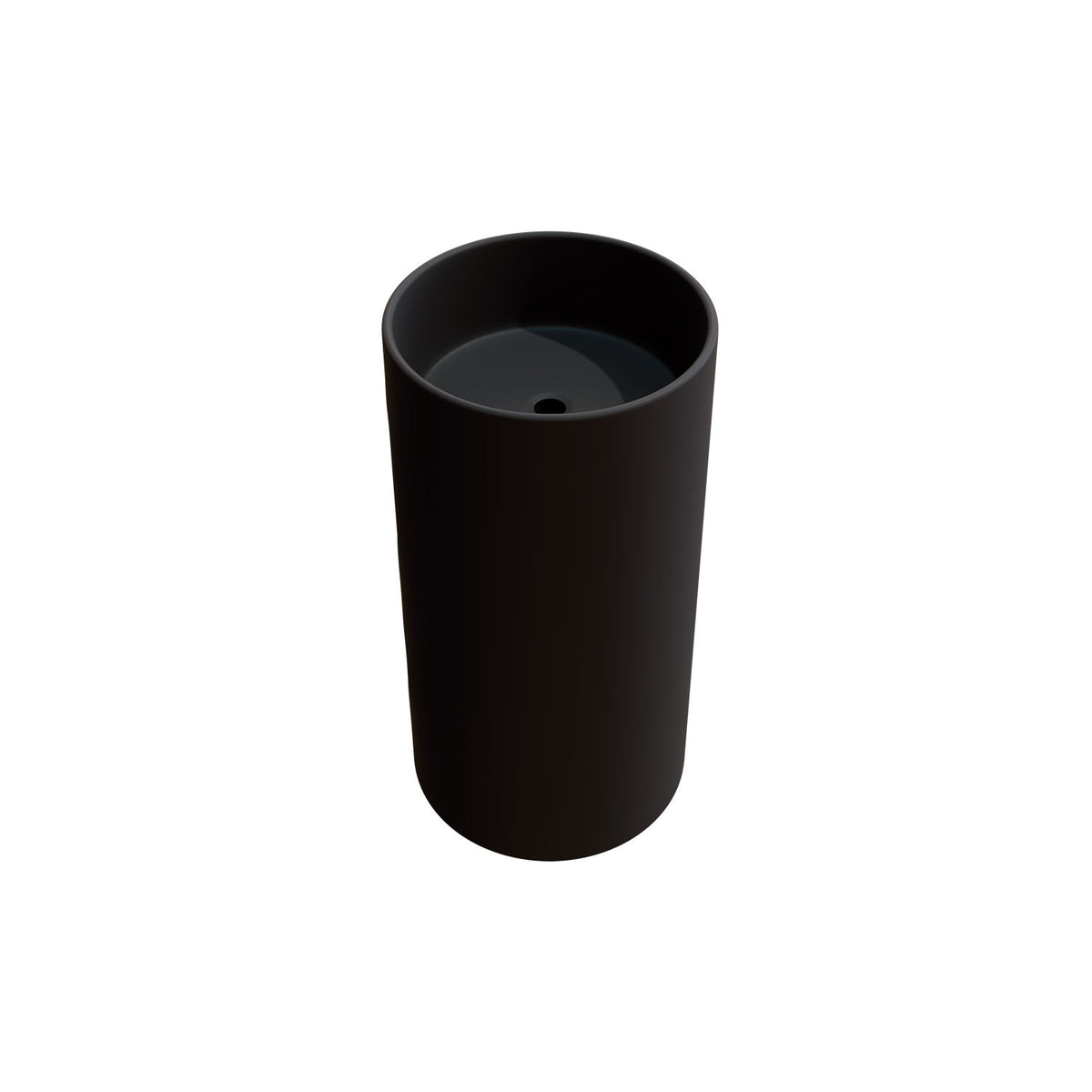 Lavabo Tótem con Pedestal Fossil Natura Líjar - Negro Mate