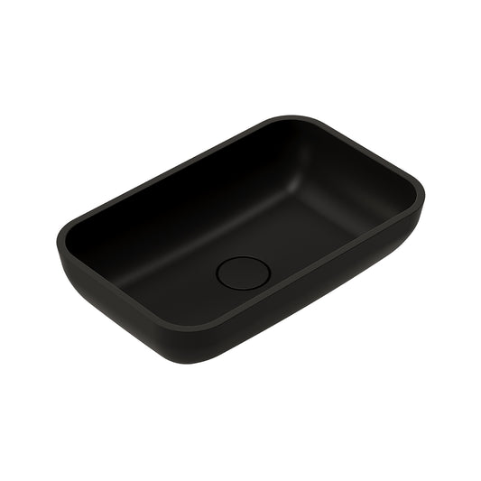Lavabo Sobre Encimera FOSSIL NATURA LIKA 60x38 cm | Mineral Composite Rectangular Soft-Curve