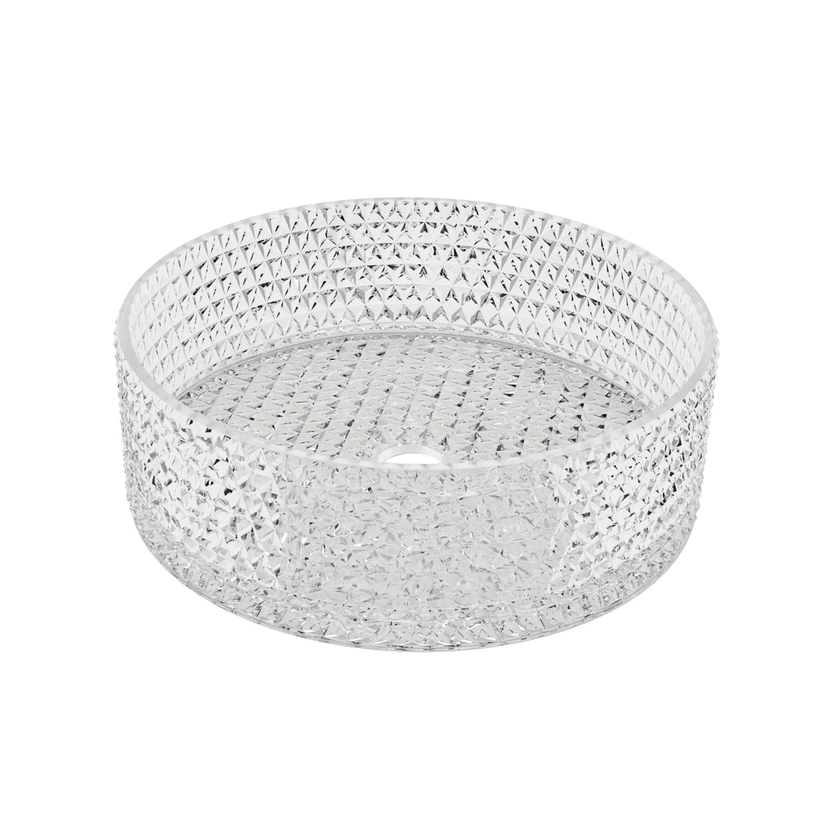 Lavabo Sobre Encimera FOSSIL NATURA QUEEN Ø 36 cm | Cristal Tallado y Texturizado Diamante