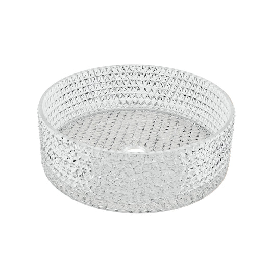 Lavabo Sobre Encimera FOSSIL NATURA QUEEN Ø 36 cm | Cristal Tallado y Texturizado Diamante