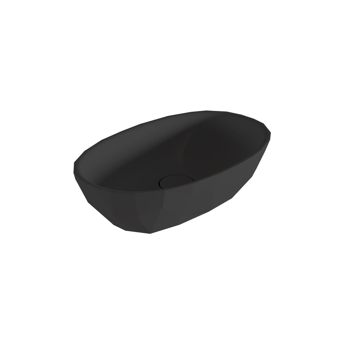 Lavabo Sobre Encimera FOSSIL NATURA SAIKO 56x37 cm | Mineral Composite Ultra-Slim Escultorico