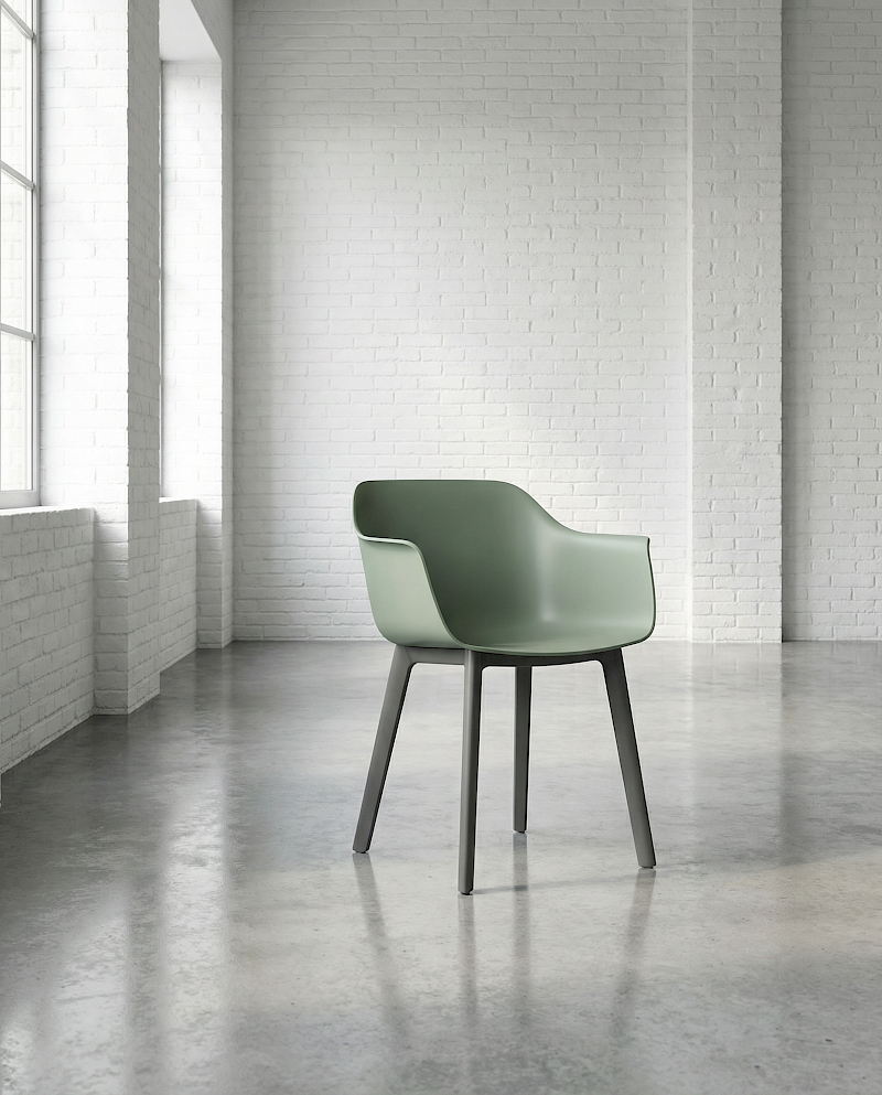 Silla Shape patas Click gris verdoso RESOL