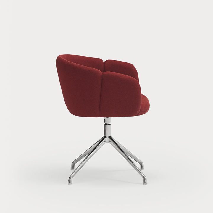 Silla Add Teulat con reposabrazos base giratoria cromada Caldera lateral