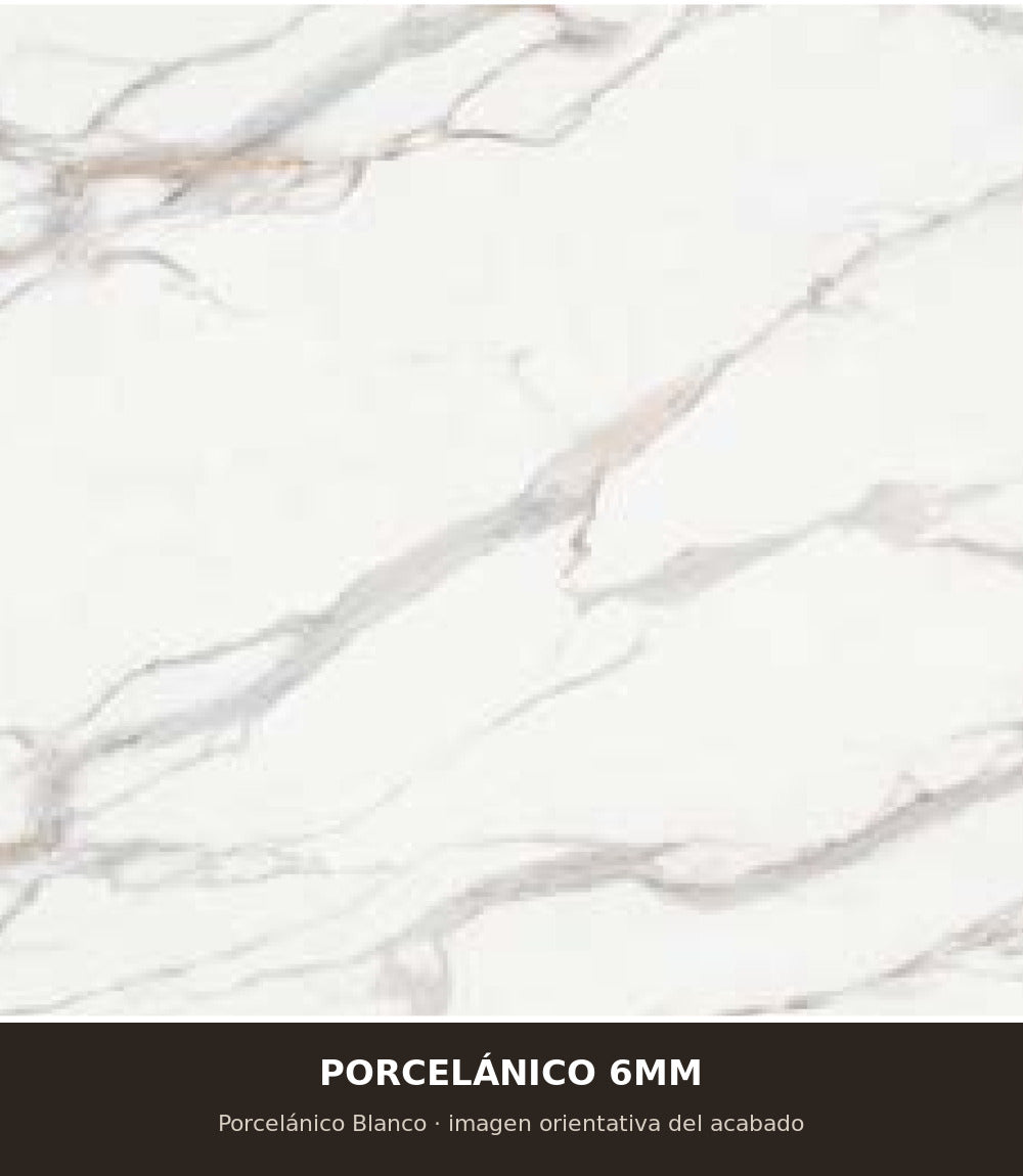 Acabado tapa Porcelanico 6mm - Mesa Balance Comedor 80