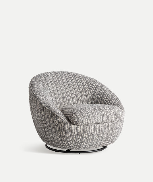 Sillón giratorio Bubu KODU gris jaspeado, vista principal