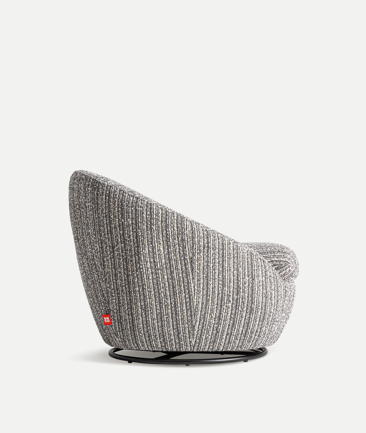 Detalle del tejido gris jaspeado del sillón Bubu KODU