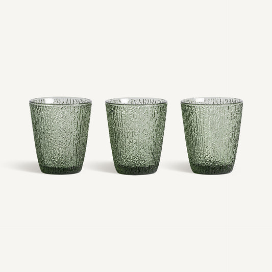 Vaso Moss bajo VICAL | Set de vasos de cristal verde · vista 1