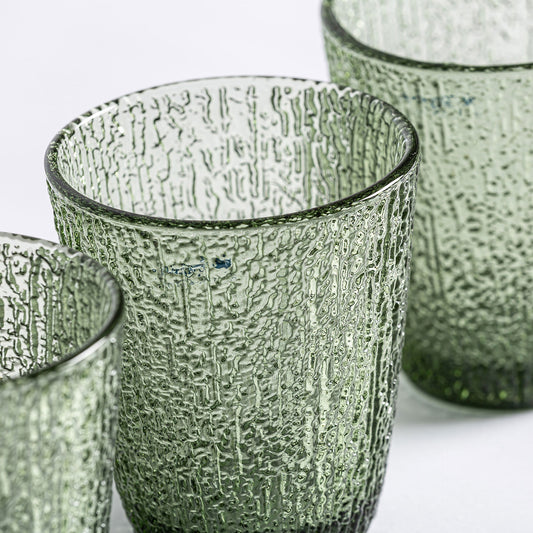 Vaso Moss bajo VICAL | Set de vasos de cristal verde · vista 2