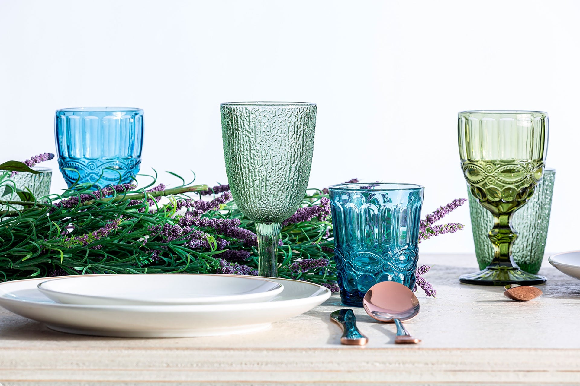Vaso Moss alto VICAL | Set de vasos de cristal verde · vista 4
