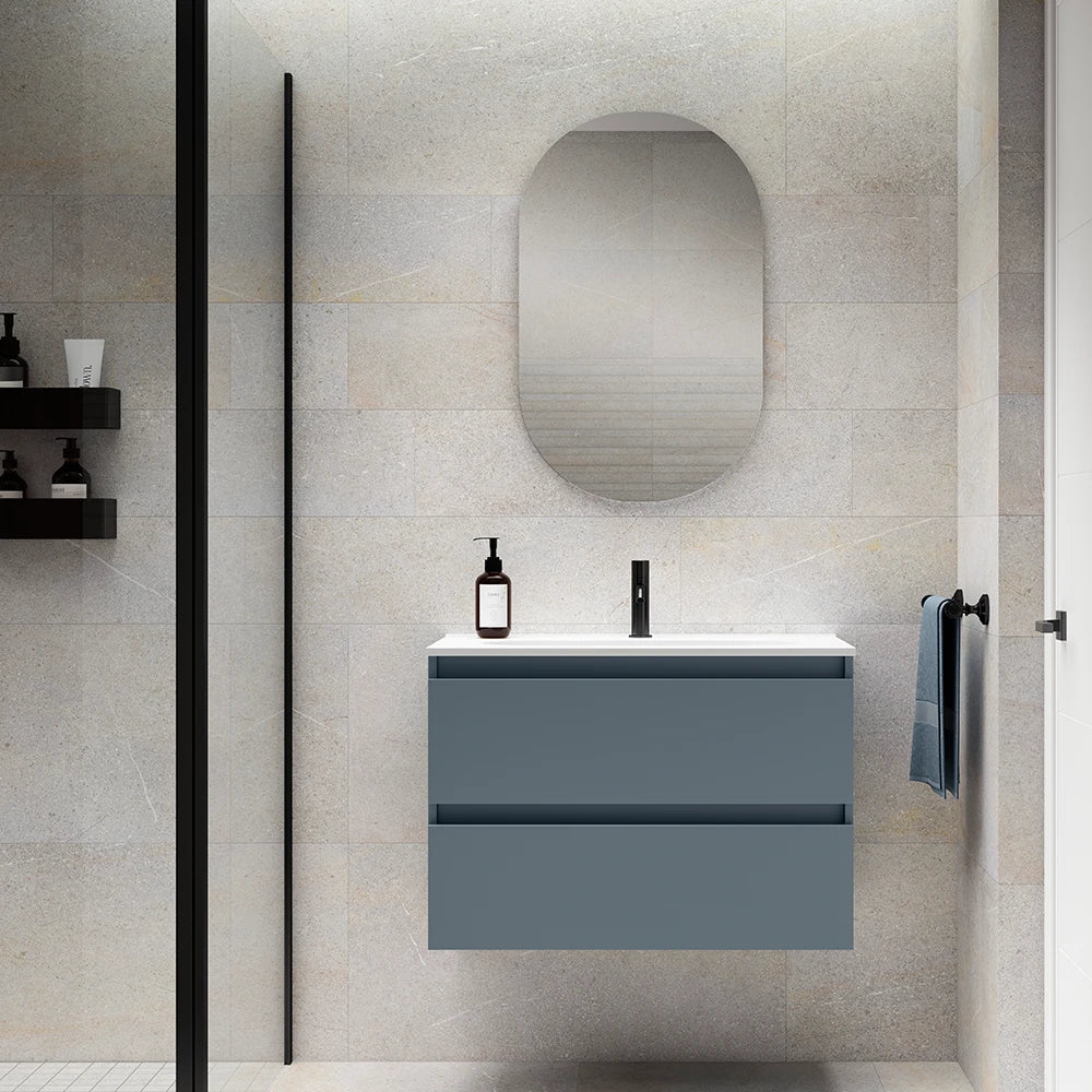 Mueble de Baño Suspendido Visobath Box Acabado Avio Azul Grisáceo