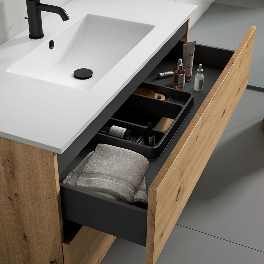 Detalle Interior Cajones Hettich con Freno Soft-Close Visobath Box