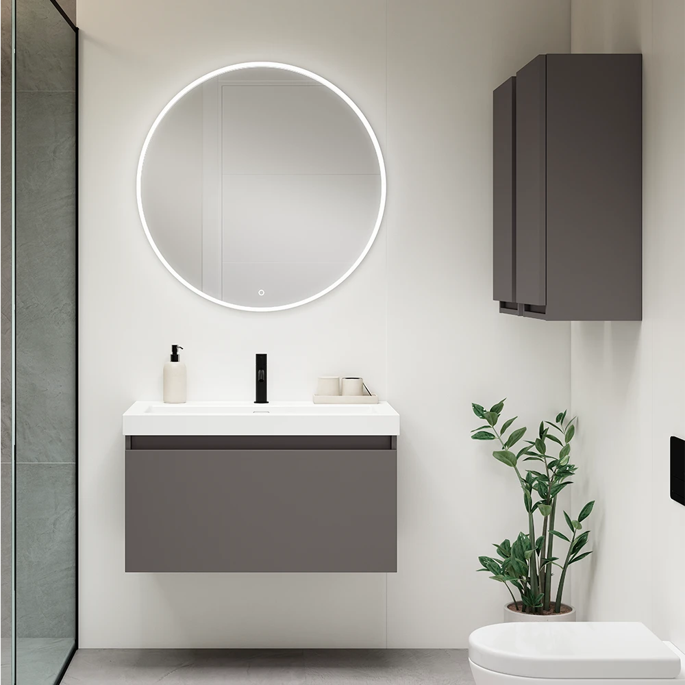 Mueble de Baño Suspendido Visobath Box Acabado Ceniza Gris Antracita