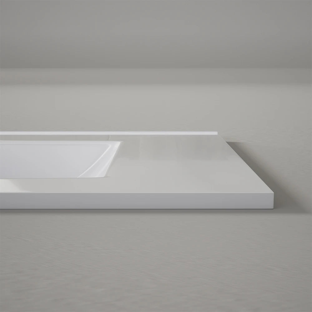 Perspectiva angular del lavabo cerámico integrado Visobath Flat