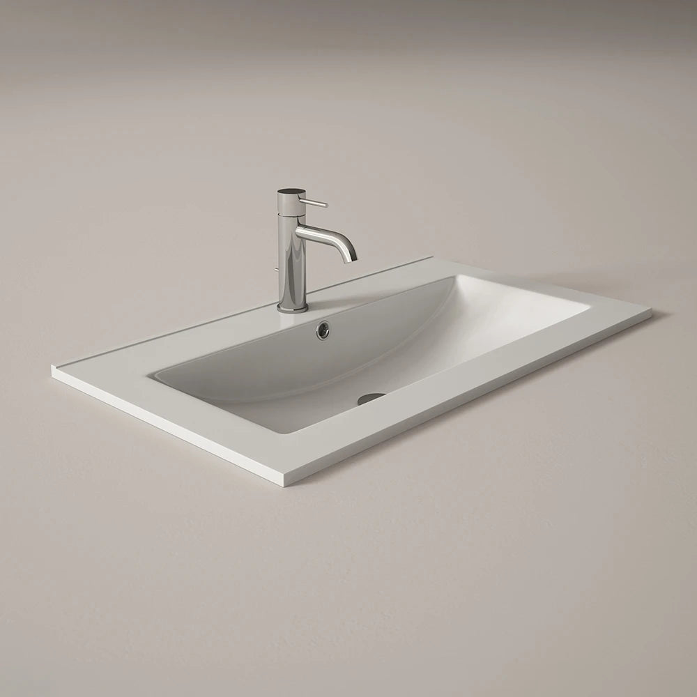 Lavabo Cerámico Extraplano Visobath Flat en Porcelana Blanca Brillo