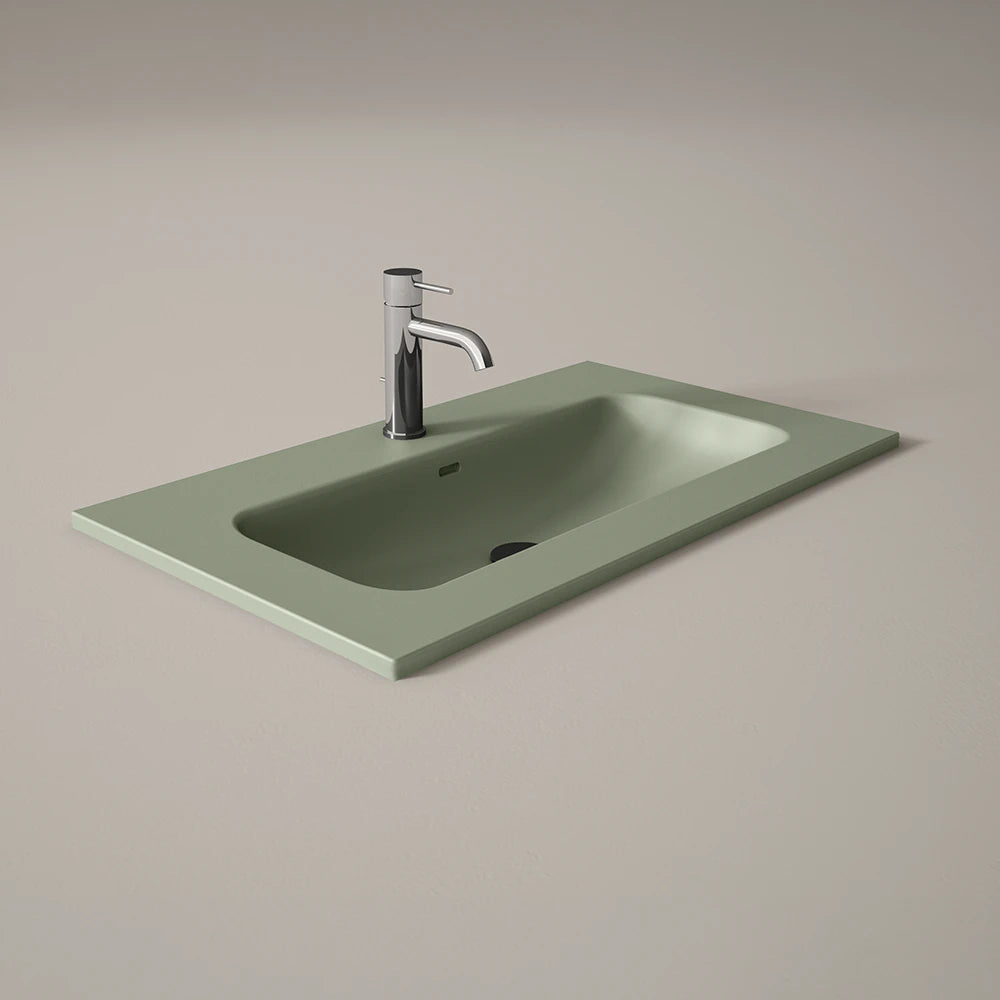 Lavabo Rectangular Visobath Idea Match Acabado Verde Musgo