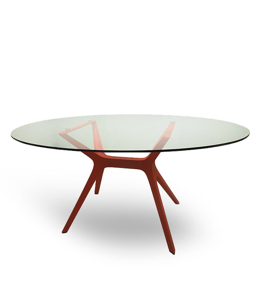 Mesa Vela M Resol Cristal Ovalada | 150x110cm Cristal Templado Moderno